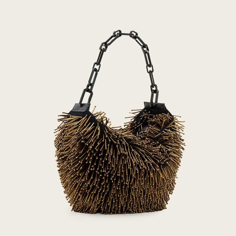 AllSaints Madea Chain Strap Beaded Bag image number 3